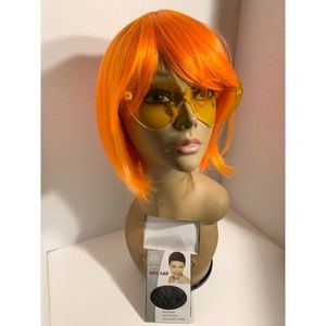 NEW Orange Wig/ Party Glasses /Wig Cap